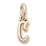 Initial C charm in 14K Yellow Gold