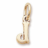 Initial J charm in 14K Yellow Gold