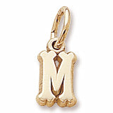 Initial M charm in Yellow Gold Plated hide-image