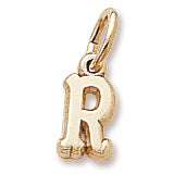 Initial R charm in 14K Yellow Gold