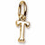 Initial T charm in 14K Yellow Gold