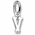 Initial V charm in Sterling Silver hide-image