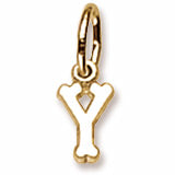 Initial Y charm in 14K Yellow Gold