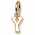 Initial Y charm in 14K Yellow Gold