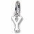 Initial Y charm in Sterling Silver hide-image