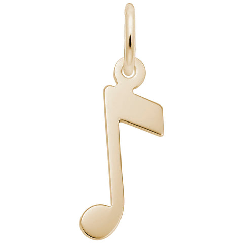 Music Note Charm in Yellow Gold Plated