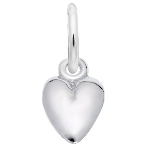 Heart Charm In 14K White Gold