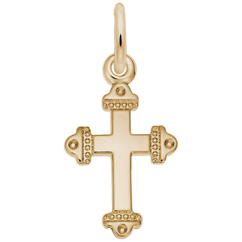 Cross Charm In Yellow Gold