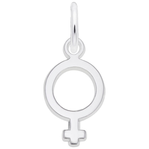 Female Symbol Charm In 14K White Gold