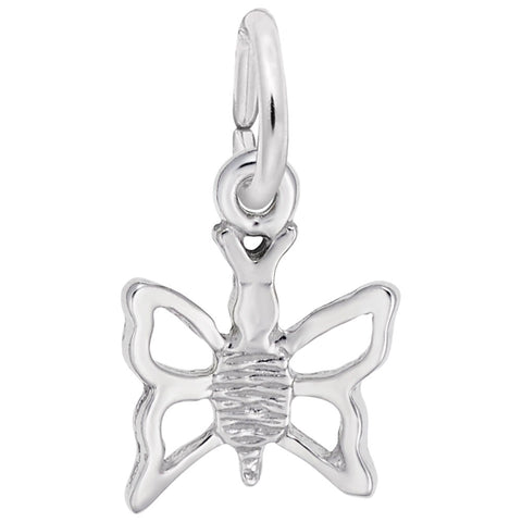 Butterfly Charm In 14K White Gold