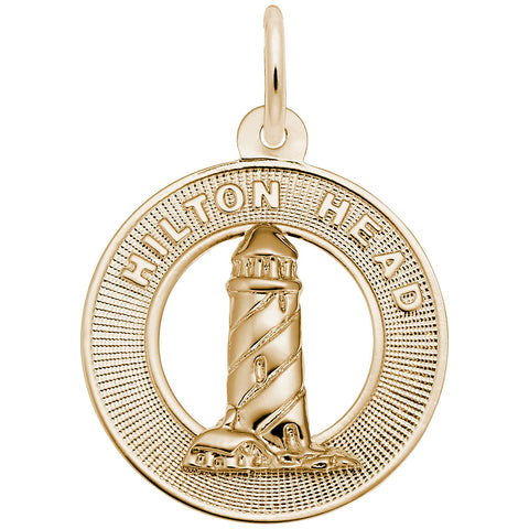 Lighthouse, Hilton Head, Sc Charm In Yellow Gold
