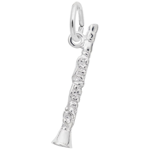 Clarinet Charm In 14K White Gold