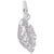 Tobacco Leaf Charm In 14K White Gold