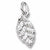 Tobacco Leaf charm in 14K White Gold hide-image