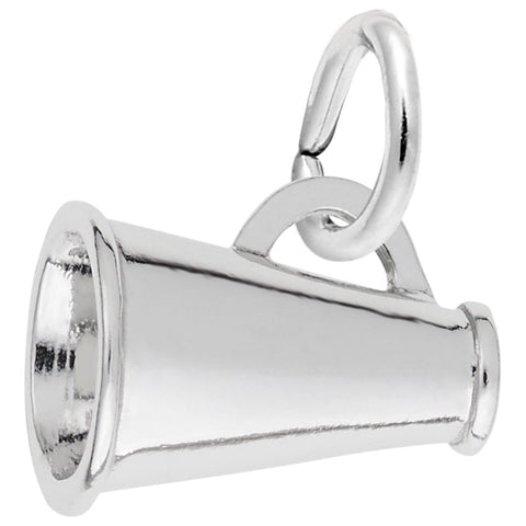 Megaphone Charm In 14K White Gold