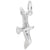 Seagull Charm In 14K White Gold