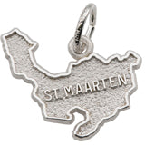 St. Maarten Map W/Border charm in Sterling Silver hide-image