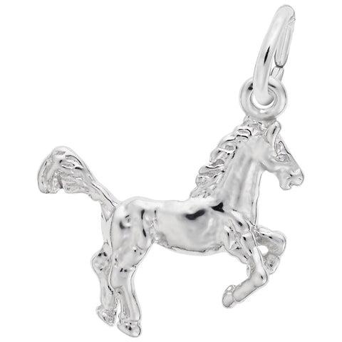 Horse Charm In 14K White Gold