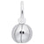 Basketball Charm In 14K White Gold
