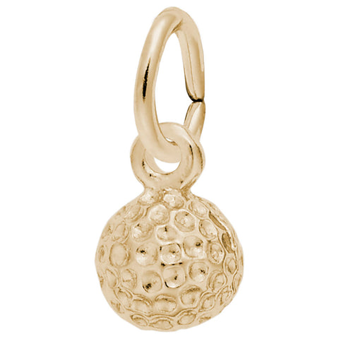 Golf Ball Charm in Yellow Gold Plated