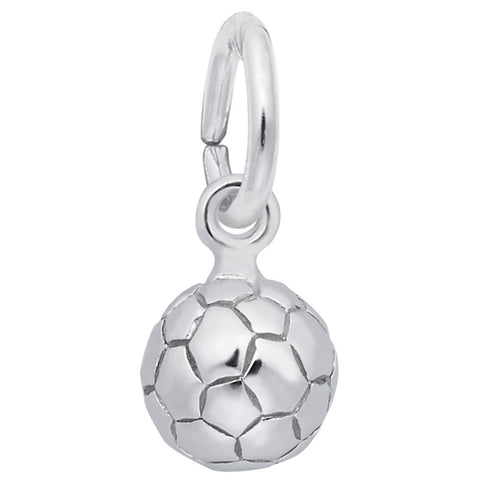 Soccer Ball Charm In 14K White Gold