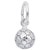 Soccer Ball Charm In 14K White Gold