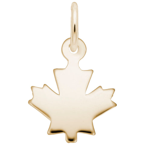 Maple Leaf Charm In Yellow Gold