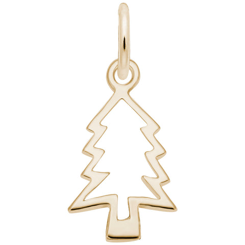 Christmas Tree Charm in Yellow Gold Plated