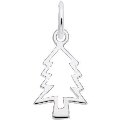 Christmas Tree Charm In Sterling Silver