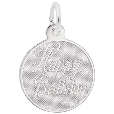 Birthday Charm In 14K White Gold