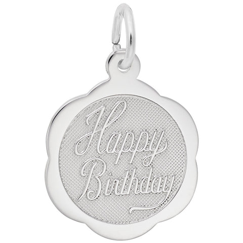 Birthday Charm In 14K White Gold