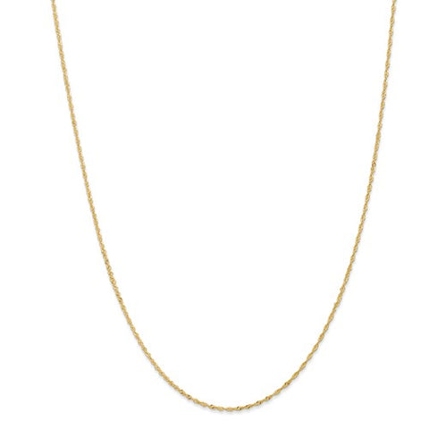 14k Yellow Gold Light Singapore Chain, 1 mm