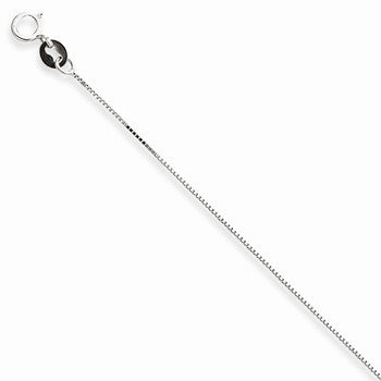 14K White Gold Carded Box Chain