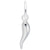 Italian Horn Charm In 14K White Gold