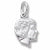 Girlhead charm in 14K White Gold hide-image