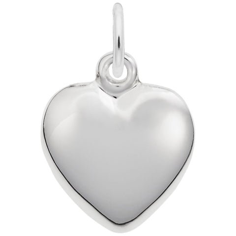 Heart Charm In 14K White Gold