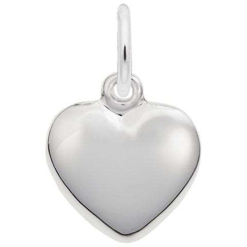 Heart Charm In 14K White Gold