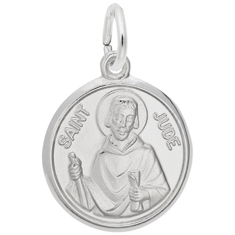 St.Jude Charm In 14K White Gold