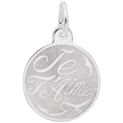 Je T Aime Charm In 14K White Gold