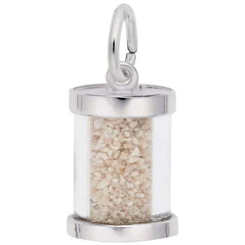 Aruba Sand Capsule Charm In 14K White Gold