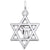 Star Of David Charm In 14K White Gold