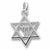 Star Of David charm in 14K White Gold hide-image