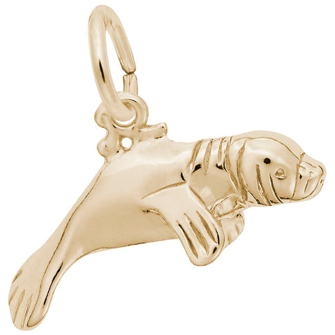 Manatee Charm in Yellow Gold Plated