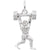 Weight Lifter Charm In Sterling Silver