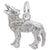 Wolf Charm In 14K White Gold