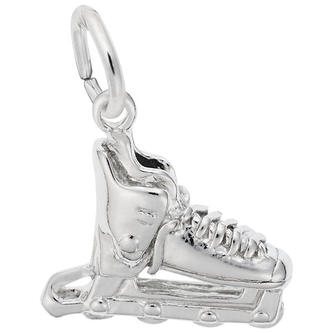 Inline Skate Charm In 14K White Gold