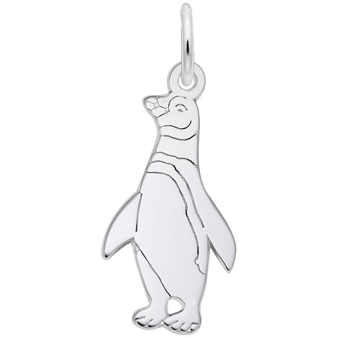 Penguin Charm In 14K White Gold