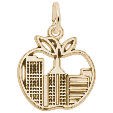 New York Skyline Charm in Yellow Gold Plated