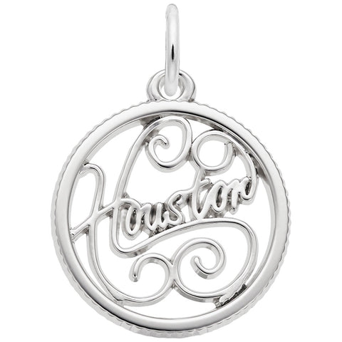 Houston Charm In 14K White Gold