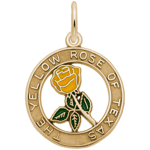 Yellow Rose Of Texas Charm In Yellow Gold